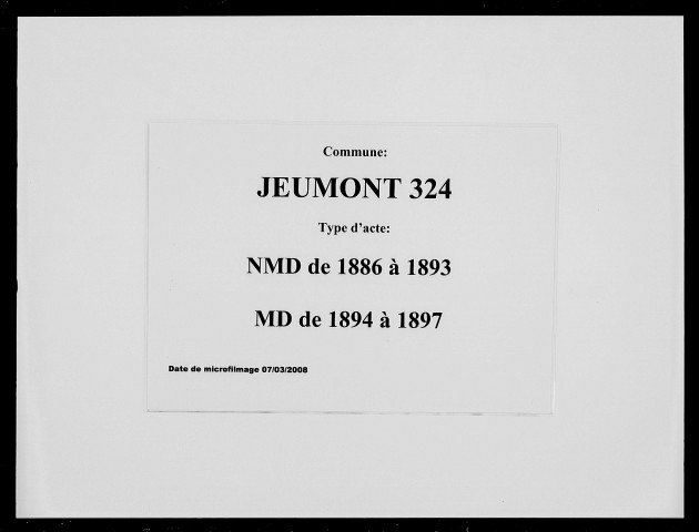 JEUMONT / NMD (1886-1893), MD (1894-1897) [1886-1897]