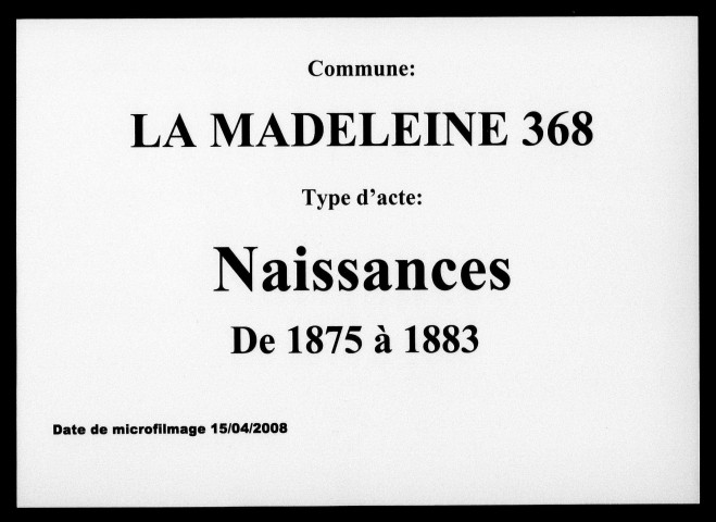 LA MADELEINE / N [1875-1883]
