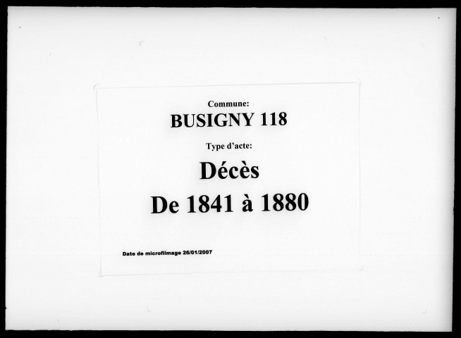 BUSIGNY / D [1841-1850], [1871-1880]