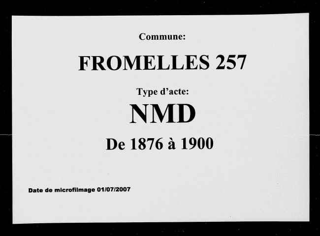 FROMELLES / NMD [1876-1900]