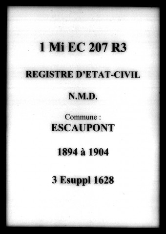 ESCAUTPONT / NMD [1894-1904]