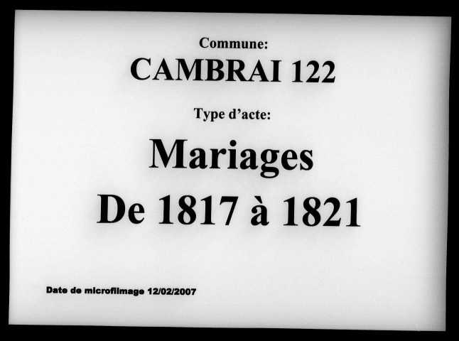 CAMBRAI / M [1817-1821]