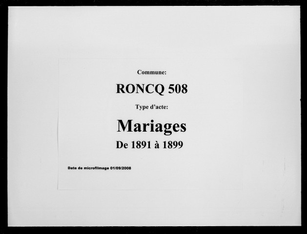 RONCQ / M [1891-1899]