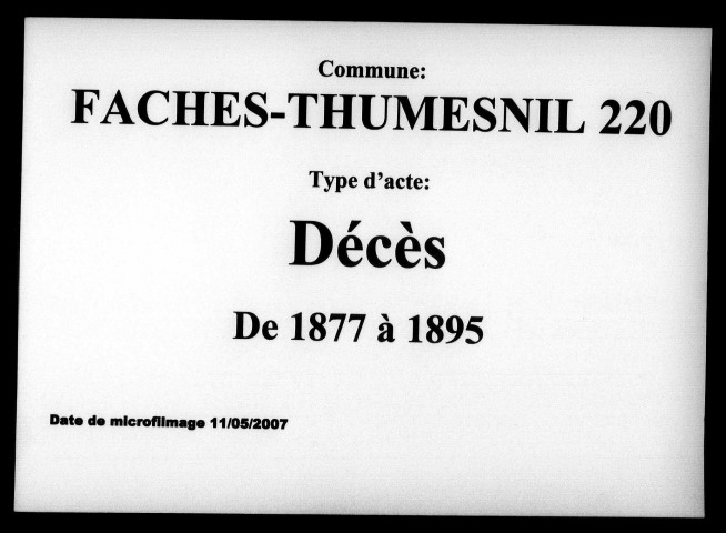 FACHES-THUMESNIL / D [1877-1895]