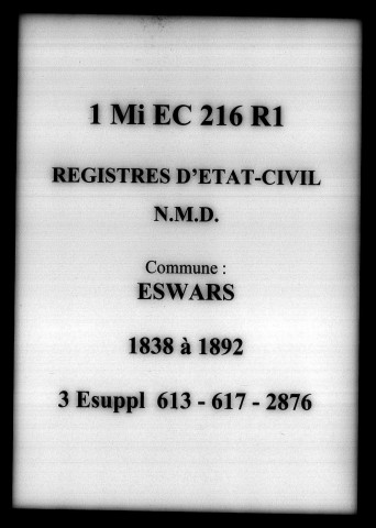 ESWARS / NMD [1838-1892]