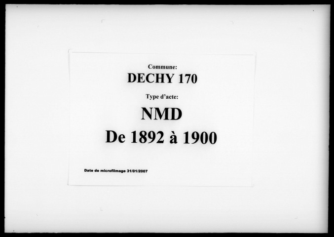 DECHY / NMD, Ta [1892-1900]