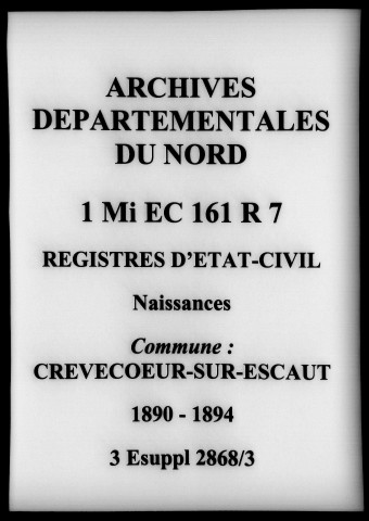 CREVECOEUR-SUR-L'ESCAUT / N [1890-1894]