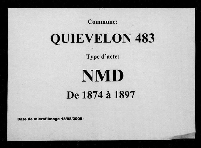 QUIEVELON / NMD [1874-1897]