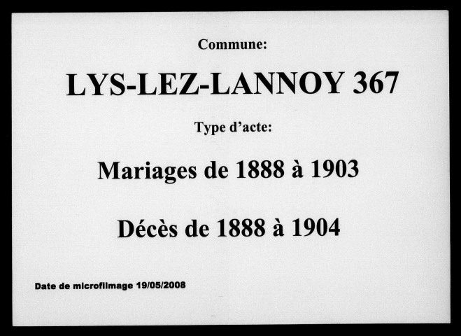 LYS-LEZ-LANNOY / M (1888-1903), D (1888-1904) [1888-1904]