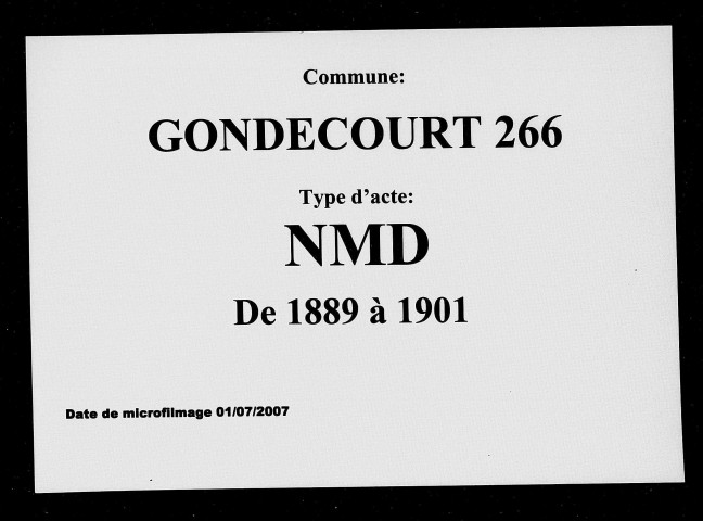 GONDECOURT / NMD [1889-1901]