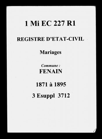 FENAIN / M [1871-1895]