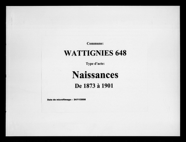 WATTIGNIES / N [1873-1901]
