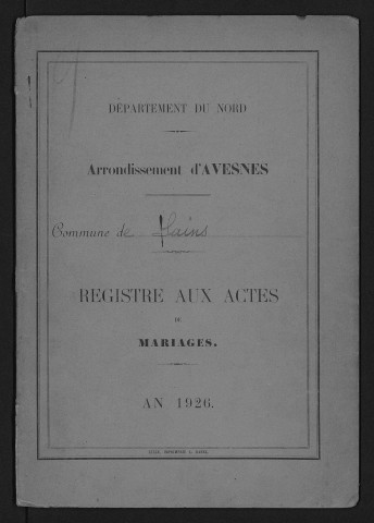 SAINS-DU-NORD / M [1926 - 1926]