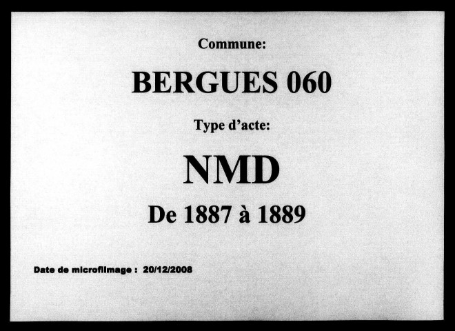 BERGUES / NMD [1887-1889]