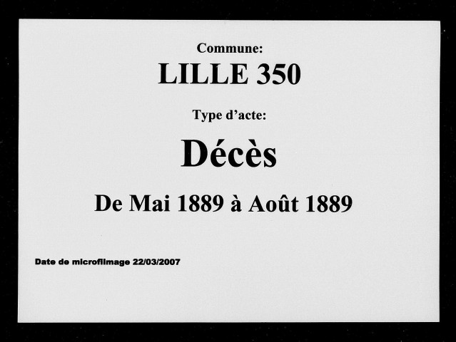 LILLE / D (05/1889 - 08/1889) [1889]