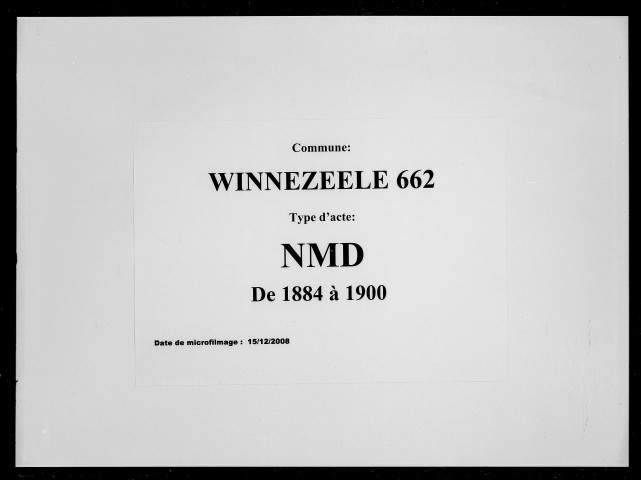 WINNEZEELE / NMD [1884-1900]