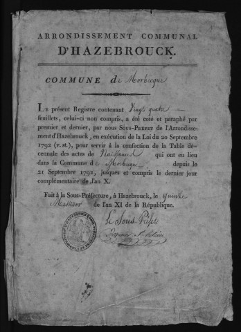 MORBECQUE / 1792-1802