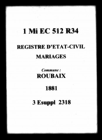 ROUBAIX / M [1881-1881]