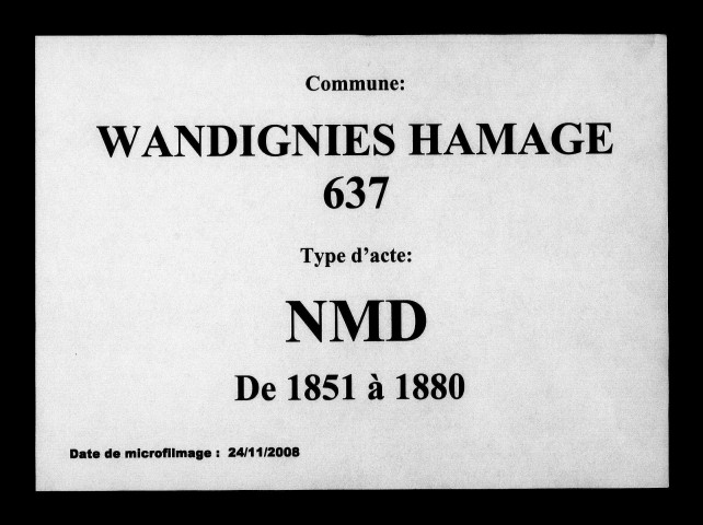 WANDIGNIES-HAMAGE (HAMAGE) / NMD [1851-1880]