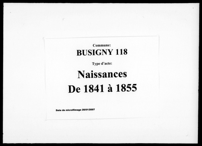 BUSIGNY / N [1841-1855]