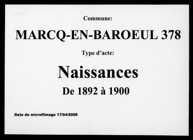 MARCQ-EN-BAROEUL / N [1892-1900]