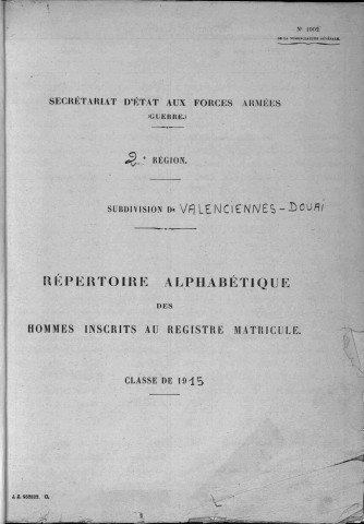 1915 : VALENCIENNES-DOUAI