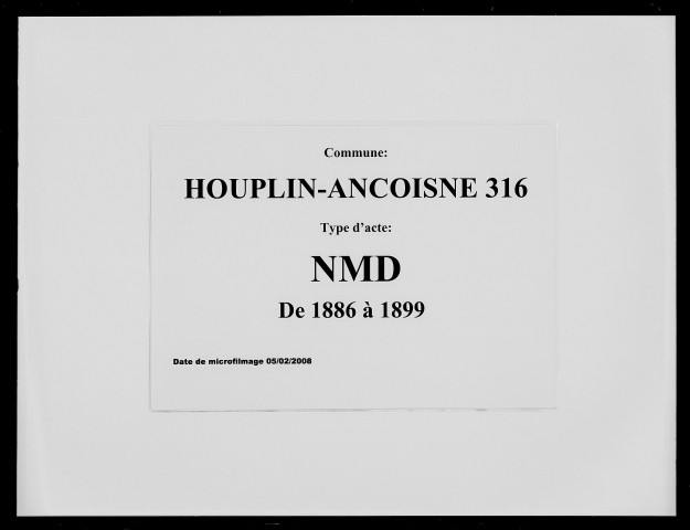HOUPLIN-ANCOISNE / NMD [1886-1899]
