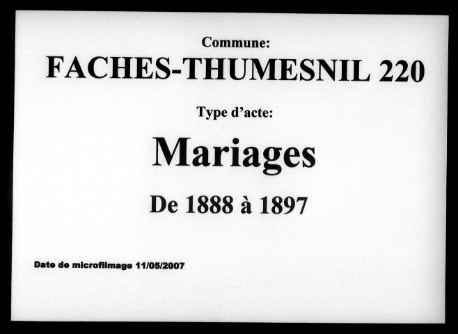 FACHES-THUMESNIL / M [1888-1897]
