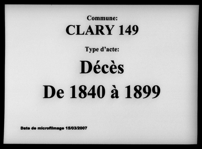 CLARY / D [1840-1899]