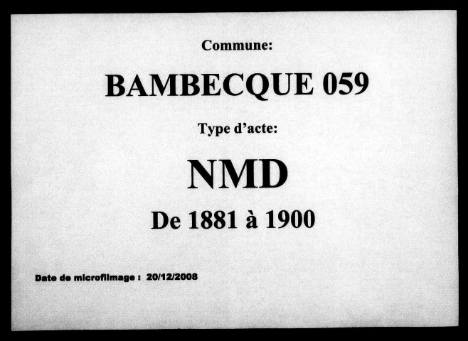 BAMBECQUE / NMD [1881-1900]