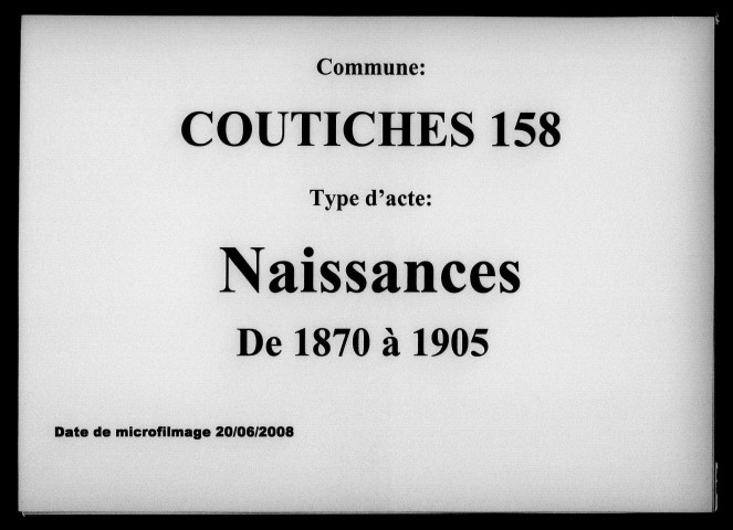 COUTICHES / N, Ta [1870-1905]