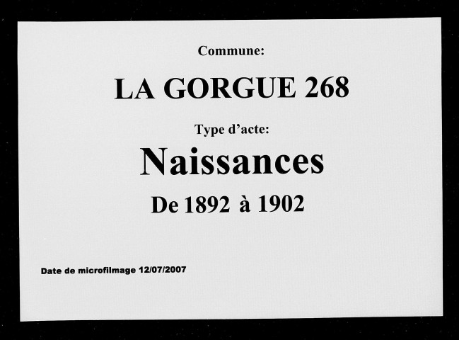 LA GORGUE / N [1892-1902]