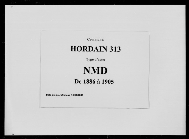 HORDAIN / NMD [1886-1905]