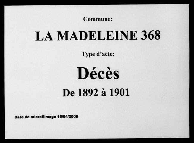 LA MADELEINE / D [1892-1901]