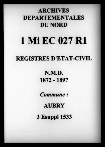 AUBRY (DU HAINAUT) / NMD, Ta [1872-1897]