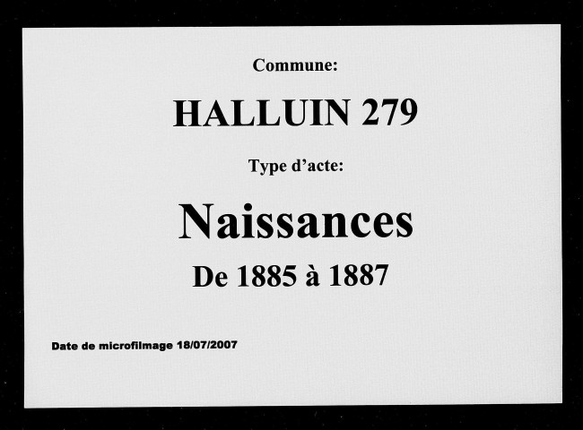 HALLUIN / N [1885-1887]