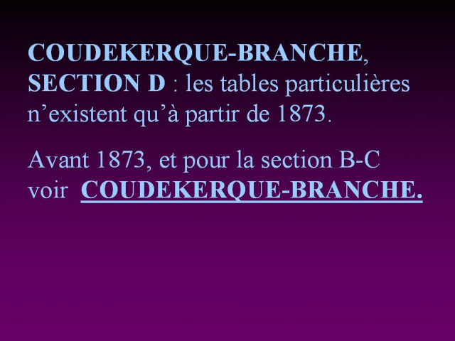 COUDEKERQUE-BRANCHE Sect D / 1813-1822