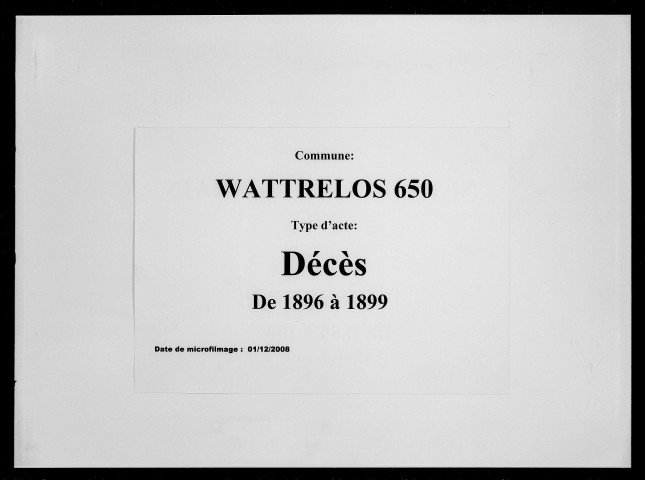 WATTRELOS / D [1896-1899]