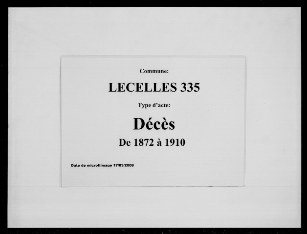 LECELLES / D [1872-1910]