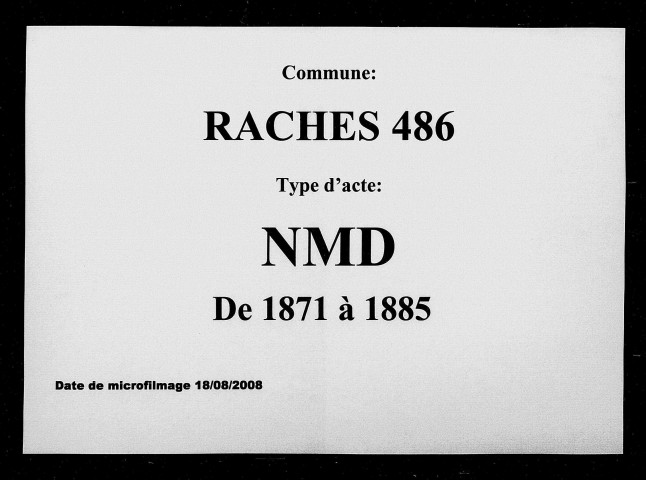 RACHES / NMD [1871-1885]