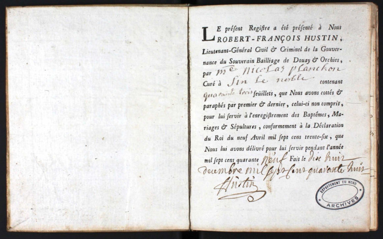 SIN-LE-NOBLE / BMS [1749 - 1749]