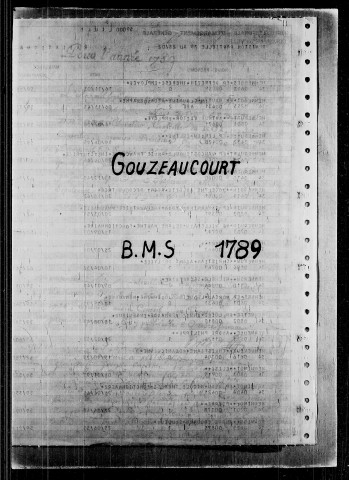 GOUZEAUCOURT / BMS (microfilmé inversement chronologique) [1737-1789]