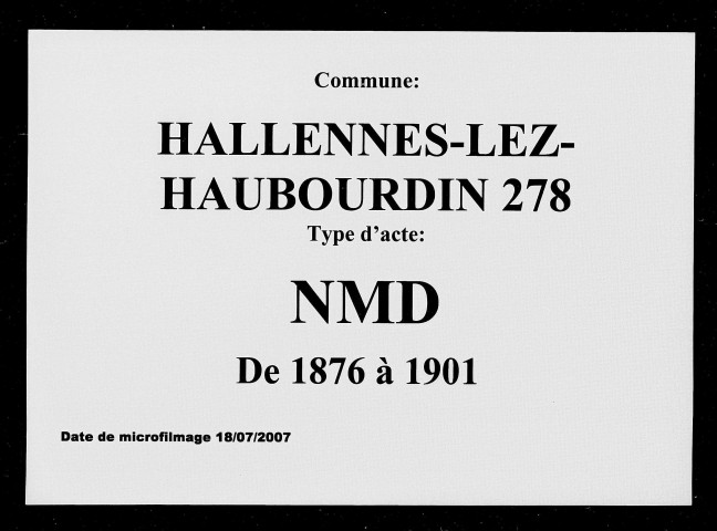 HALLENNES-LEZ-HAUBOURDIN / NMD [1876-1901]