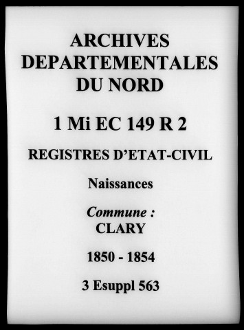 CLARY / N [1850-1859]
