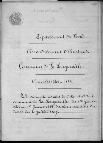 LA LONGUEVILLE / 1843-1852