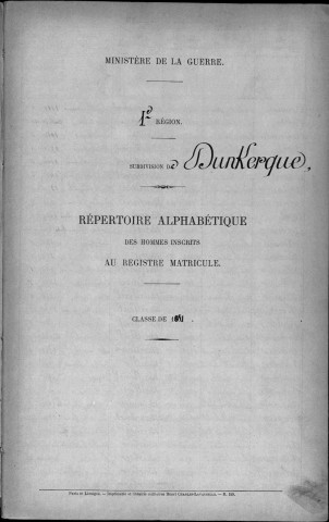 1881 : DUNKERQUE
