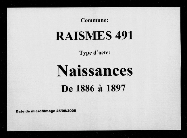 RAISMES / N [1886-1897]