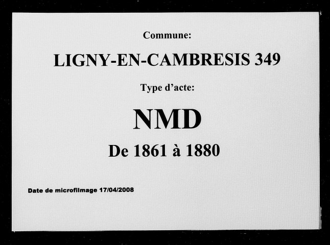 LIGNY-EN-CAMBRESIS / NMD [1861-1880]