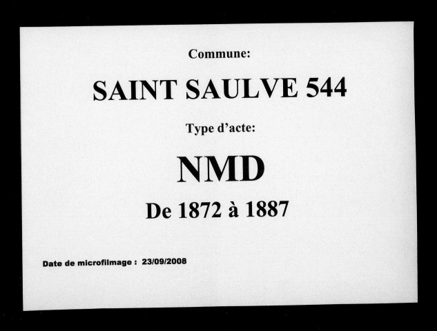 SAINT-SAULVE / NMD [1872-1887]