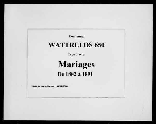 WATTRELOS / M [1882-1891]